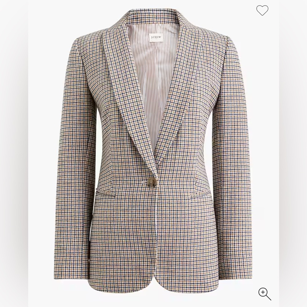 J. Crew Women's Checkered one button Blazer